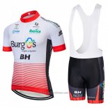 2018 Abbigliamento Ciclismo Burgos BH Bianco e Rosso Manica Corta e Salopette