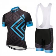 2018 Abbigliamento Ciclismo CPL Nero e Blu Manica Corta e Salopette