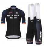 2018 Abbigliamento Ciclismo De Rosa Santini Nero Manica Corta e Salopette