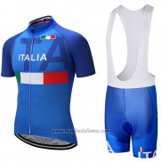 2018 Abbigliamento Ciclismo Italia Blu Manica Corta e Salopette