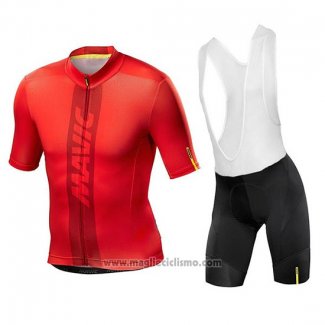 2018 Abbigliamento Ciclismo Mavic Rosso Manica Corta e Salopette