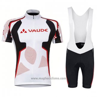 2018 Abbigliamento Ciclismo Vaude Bianco Rosso Manica Corta e Salopette