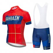 2019 Abbigliamento Ciclismo Bahrain Merida Rosso Manica Corta e Salopette