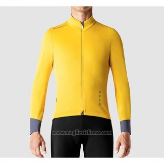 2019 Abbigliamento Ciclismo La Passione Giallo Grigio Manica Lunga e Salopette