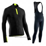 2019 Abbigliamento Ciclismo Northwave Negro Verde Manica Lunga e Salopette