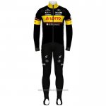 2020 Abbigliamento Ciclismo Lotto-Kern HausNero Giallo Manica Lunga e Salopette