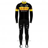 2020 Abbigliamento Ciclismo Lotto-Kern HausNero Giallo Manica Lunga e Salopette