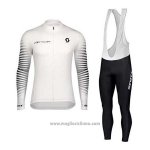 2020 Abbigliamento Ciclismo Scott Bianco Nero Manica Lunga e Salopette