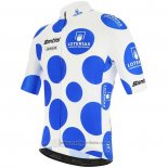 2020 Abbigliamento Ciclismo Vuelta Espana Blu Bianco Manica Corta e Salopette