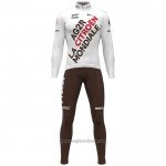 2021 Abbigliamento Ciclismo Ag2r La Mondiale Bianco Manica Lunga e Salopette