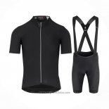 2021 Abbigliamento Ciclismo Assos Nero Manica Corta e Salopette