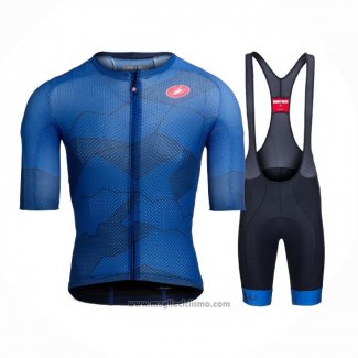 2021 Abbigliamento Ciclismo Castelli Blu Manica Corta e Salopette