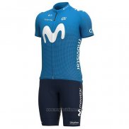 2021 Abbigliamento Ciclismo Movistar Blu Manica Corta e Salopette