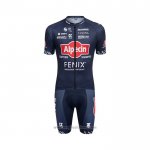 2022 Abbigliamento Ciclismo Alpecin Fenix Scuro Blu Manica Corta e Salopette