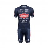 2022 Abbigliamento Ciclismo Alpecin Fenix Scuro Blu Manica Corta e Salopette