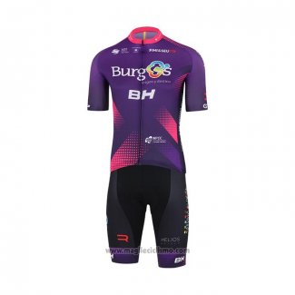 2022 Abbigliamento Ciclismo Burgos BH Viola Fuxia Manica Corta e Salopette