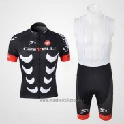 2010 Abbigliamento Ciclismo Castelli Nero e Bianco Manica Corta e Salopette