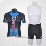 2011 Abbigliamento Ciclismo Santini Blu e Nero Manica Corta e Salopette