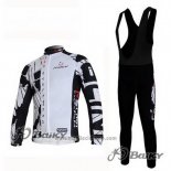 2012 Abbigliamento Ciclismo Nalini Nero e Bianco Manica Lunga e Salopette