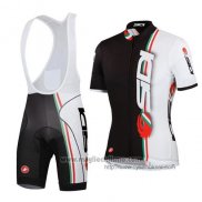 2014 Abbigliamento Ciclismo Castelli SIDI Bianco e Nero Manica Corta e Salopette