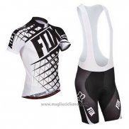 2014 Abbigliamento Ciclismo Fox Bianco e Nero Manica Corta e Salopette