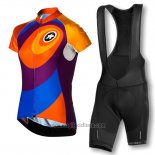 2016 Abbigliamento Ciclismo Donne Assos Arancione e Blu Manica Corta e Salopette