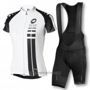 2016 Abbigliamento Ciclismo Donne Assos Bianco e Nero Manica Corta e Salopette