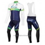 2016 Abbigliamento Ciclismo Orica GreenEDGE Bianco e Blu Manica Lunga e Salopette