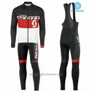 2016 Abbigliamento Ciclismo Scott Nero e Rosso Manica Lunga e Salopette