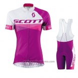 2016 Abbigliamento Ciclismo Scott Rosso Bianco Manica Corta e Salopette