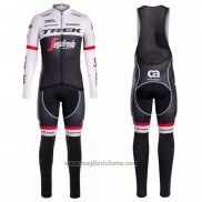 2016 Abbigliamento Ciclismo Trek Segafredo Nero e Bianco Manica Lunga e Salopette