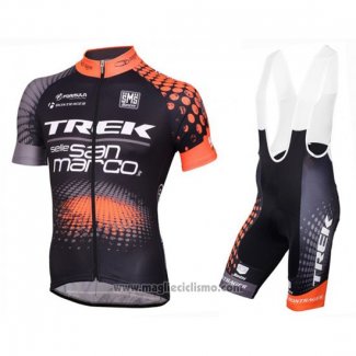 2016 Abbigliamento Ciclismo Trek Selle San Marco Nero e Arancione Manica Corta e Salopette