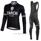 2017 Abbigliamento Ciclismo Bianchi Milano Ml Nero Manica Lunga e Salopette