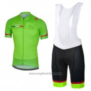 2017 Abbigliamento Ciclismo Castelli Verde Manica Corta e Salopette