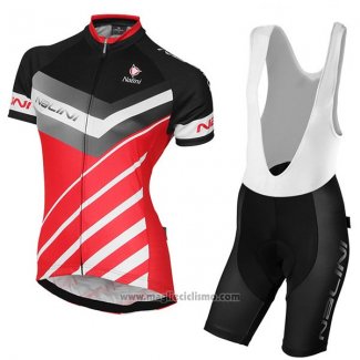 2017 Abbigliamento Ciclismo Donne Nalini Zebrana Rosso e Nero Manica Corta e Salopette