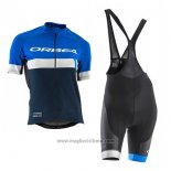 2017 Abbigliamento Ciclismo Donne Orbea Nero e Blu Manica Corta e Salopette