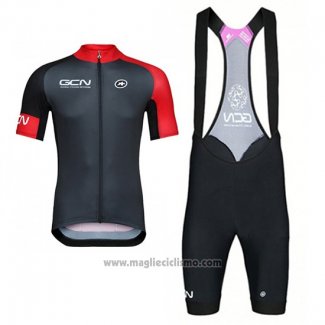 2017 Abbigliamento Ciclismo GCN Nero e Rosso Manica Corta e Salopette