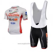 2017 Abbigliamento Ciclismo Sangemini Bianco e Arancione Manica Corta e Salopette