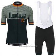 2017 Abbigliamento Ciclismo Santini Lombardia Verde Manica Corta e Salopette