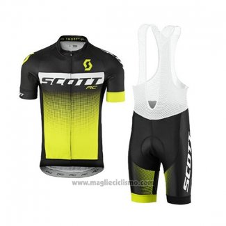 2017 Abbigliamento Ciclismo Scott Giallo Manica Corta e Salopette