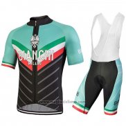 2018 Abbigliamento Ciclismo Bianchi Tiera Chiaro Verde e Nero Manica Corta e Salopette