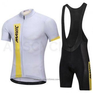 2018 Abbigliamento Ciclismo Mavic Bianco Manica Corta e Salopette