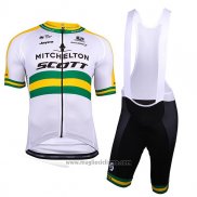 2018 Abbigliamento Ciclismo Mitchelton Scott Campione Australia Manica Corta e Salopette