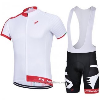 2018 Abbigliamento Ciclismo Pinarello Bianco Rosso Manica Corta e Salopette