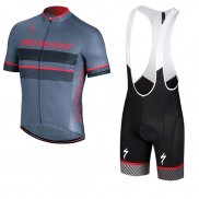 2018 Abbigliamento Ciclismo Specialized Grigio Rosa Manica Corta e Salopette