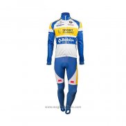 2018 Abbigliamento Ciclismo Sport Vlaanderen-Baloise Blu Bianco Giallo Manica Lunga e Salopette