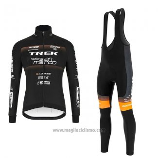 2018 Abbigliamento Ciclismo Trek Selle San Marco Nero Manica Lunga e Salopette