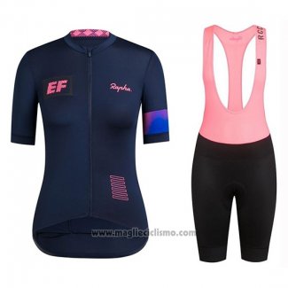 2019 Abbigliamento Ciclismo Donne Rapha Spento Blu Rosa Manica Corta e Salopette