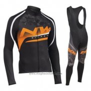 2019 Abbigliamento Ciclismo Northwave Arancione Nero Manica Lunga e Salopette