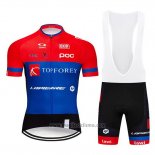 2019 Abbigliamento Ciclismo Topforex Lapierre Rosso Blu Manica Corta e Salopette